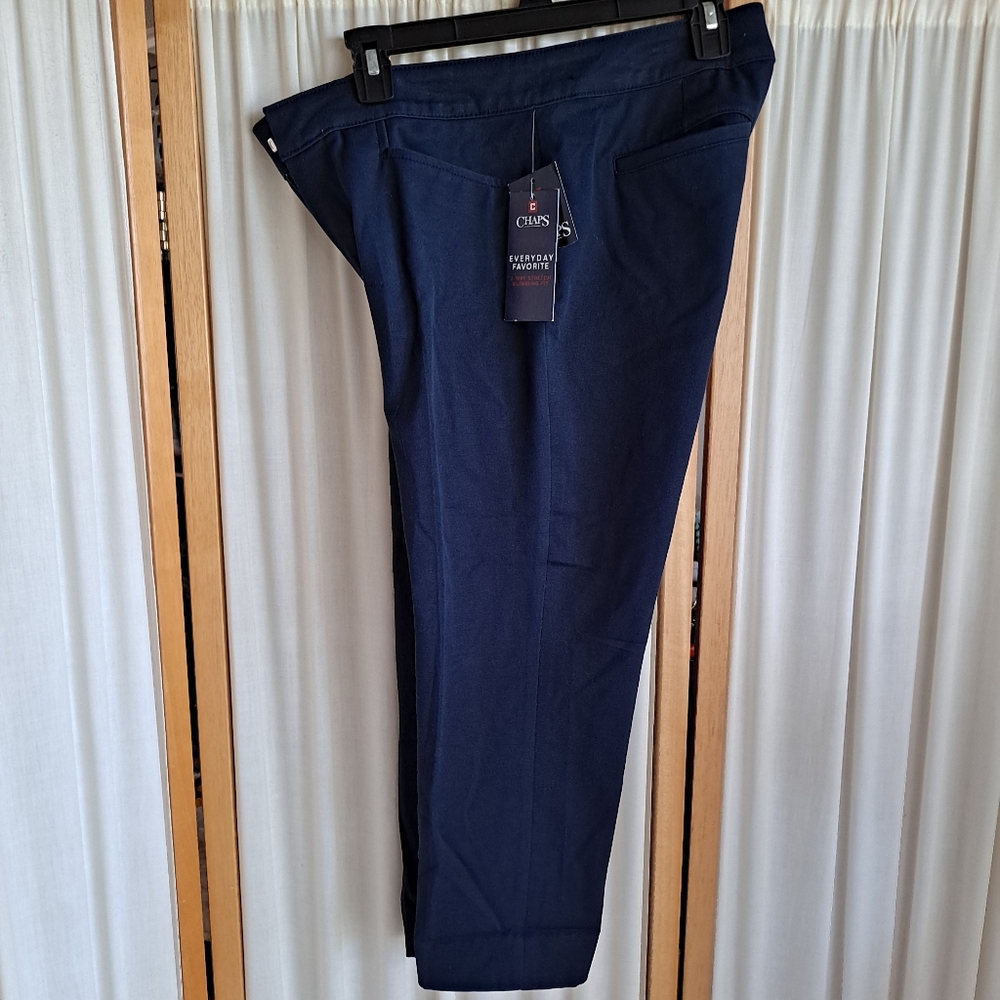 Chaps Blue "slimming fit" high rise capri pants , 6 - Picture 2 of 5